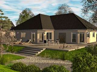 Massivhaus Müritz von TIMOWA Massivhäuser Schlüsselfertig ab 319900€, Bungalow Außenansicht 2