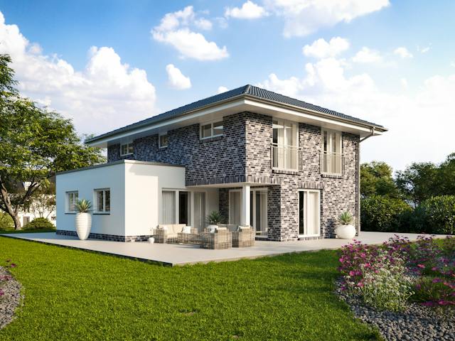 Massivhaus STADTVILLA 165 von Kähler Massivhaus Schlüsselfertig ab 444620€, Stadtvilla Außenansicht 1