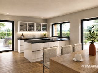 Fertighaus Einfamilienhaus Premium 151 von Naturholzhaus Bayern, Satteldach-Klassiker Innenansicht 1