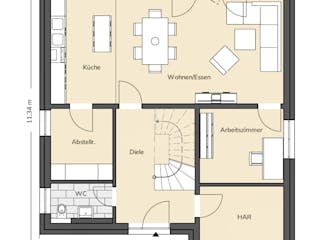 Massivhaus Stadtvilla 260 von BRALE Bau, Stadtvilla Grundriss 1