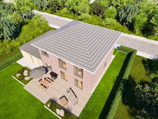 Massivhaus Entwurf CL131 von FAVORIT Massivhaus, Stadtvilla Außenansicht 15