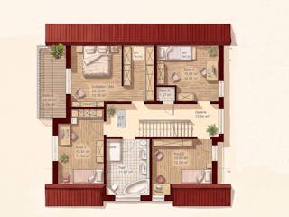 Massivhaus Born von TIMOWA Massivhäuser, Satteldach-Klassiker Grundriss 2