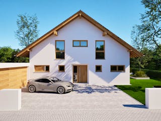 Massivhaus Entwurf NB195 von FAVORIT Massivhaus, Satteldach-Klassiker Außenansicht 8