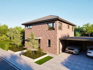 Massivhaus Entwurf CL131 von FAVORIT Massivhaus, Stadtvilla Außenansicht 13