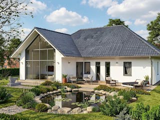Massivhaus Thiessow von TIMOWA Massivhäuser Schlüsselfertig ab 368900€, Bungalow Außenansicht 1