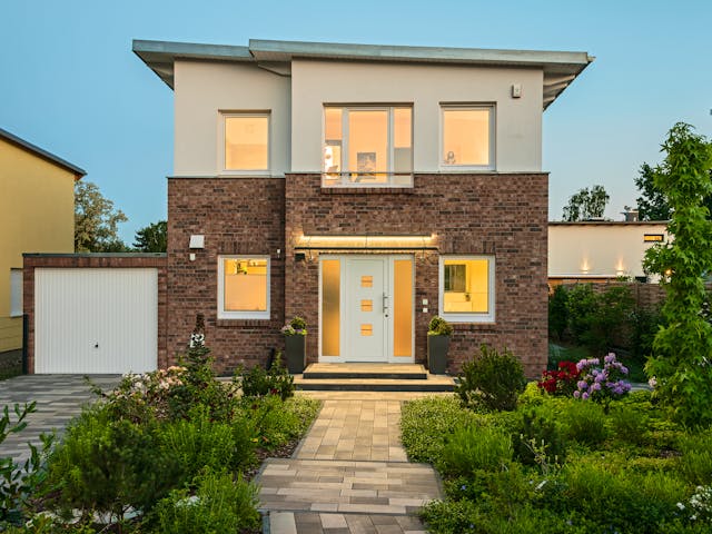 Massivhaus Pultus von ROTH MASSIVHAUS Schlüsselfertig ab 365000€, Pultdachhaus Außenansicht 1