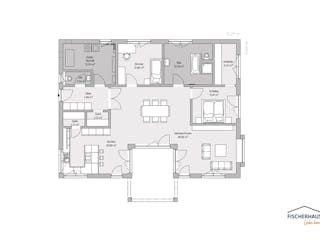 Fertighaus Bungalow S 138 von FischerHaus, Bungalow Grundriss 1