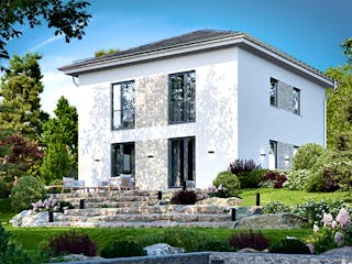 Massivhaus Stadtvilla 210 von BRALE Bau, Stadtvilla Außenansicht 2