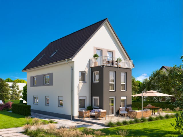 Massivhaus Haus Stralsund (3 WE) von ROTH MASSIVHAUS Schlüsselfertig ab 798600€, Satteldach-Klassiker Außenansicht 1