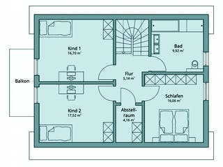 Fertighaus Haus 101 von TALBAU-Haus Schlüsselfertig ab 239525€, Satteldach-Klassiker Grundriss 2