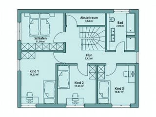 Fertighaus Haus 103 von TALBAU-Haus Schlüsselfertig ab 253464€, Satteldach-Klassiker Grundriss 2