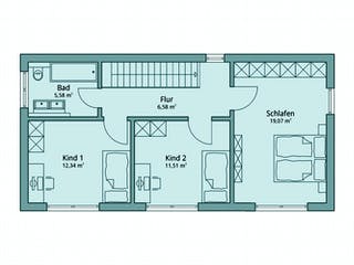 Fertighaus Haus 104 von TALBAU-Haus Schlüsselfertig ab 225576€, Satteldach-Klassiker Grundriss 2