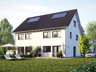 Fertighaus Haus 107 von TALBAU-Haus Schlüsselfertig ab 253430€, Satteldach-Klassiker Außenansicht 1