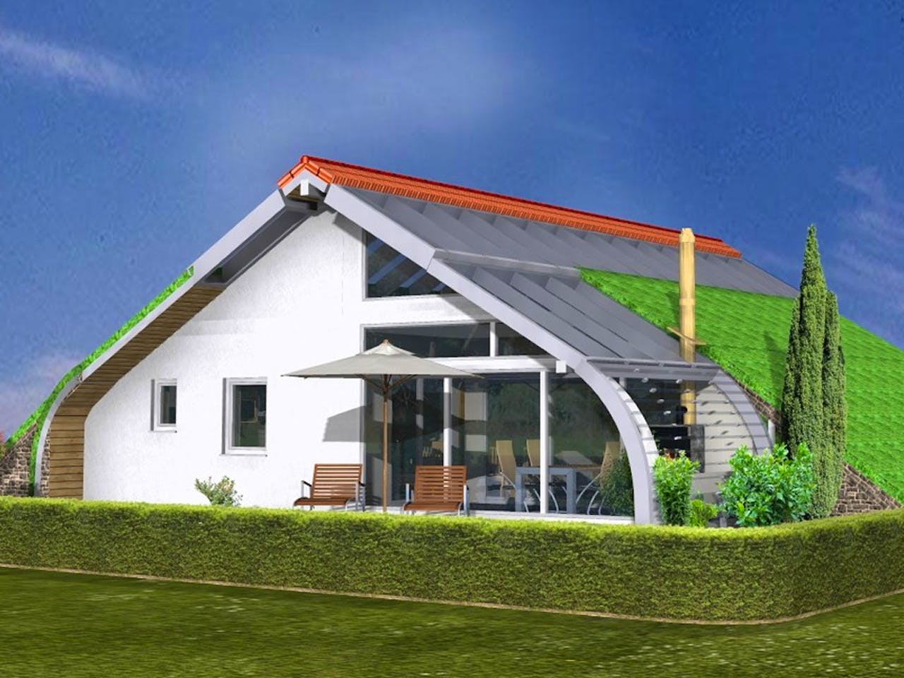 Fertighaus Planungsbeispiel 108SB10 von Bio-Solar-Haus Schlüsselfertig ab 341865€, Stadtvilla Außenansicht 1