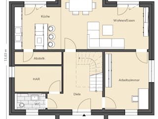 Massivhaus Stadtvilla 270 von BRALE Bau Schlüsselfertig ab 399500€, Stadtvilla Grundriss 1
