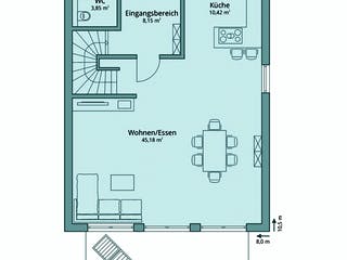 Fertighaus Haus 115 von TALBAU-Haus Schlüsselfertig ab 446110€, Pultdachhaus Grundriss 1