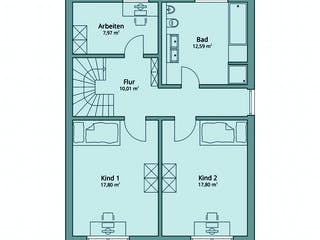Fertighaus Haus 115 von TALBAU-Haus Schlüsselfertig ab 446110€, Pultdachhaus Grundriss 2