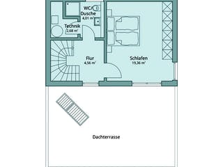 Fertighaus Haus 115 von TALBAU-Haus Schlüsselfertig ab 446110€, Pultdachhaus Grundriss 3