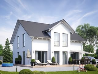 Fertighaus Haus 117 von TALBAU-Haus Schlüsselfertig ab 232763€, Satteldach-Klassiker Außenansicht 1