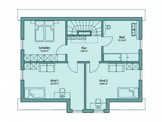 Fertighaus Haus 120 von TALBAU-Haus Schlüsselfertig ab 264266€, Satteldach-Klassiker Grundriss 2