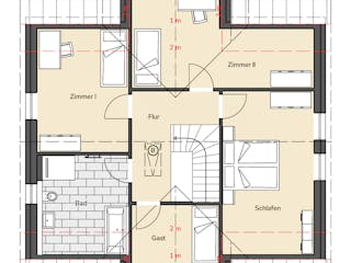 Massivhaus Einfamilienhaus 160 von BRALE Bau Schlüsselfertig ab 411250€, Satteldach-Klassiker Grundriss 2
