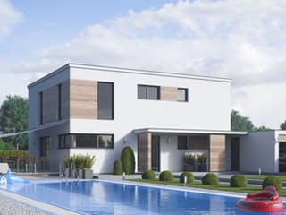 Fertighaus Haus 121 von TALBAU-Haus Schlüsselfertig ab 274197€, Cubushaus Außenansicht 1