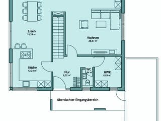 Fertighaus Haus 121 von TALBAU-Haus Schlüsselfertig ab 274197€, Cubushaus Grundriss 1
