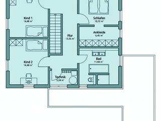 Fertighaus Haus 121 von TALBAU-Haus Schlüsselfertig ab 274197€, Cubushaus Grundriss 2