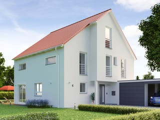 Fertighaus Haus 125 von TALBAU-Haus Schlüsselfertig ab 339275€, Satteldach-Klassiker Außenansicht 1
