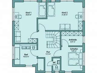 Fertighaus Haus 125 von TALBAU-Haus Schlüsselfertig ab 339275€, Satteldach-Klassiker Grundriss 2