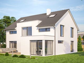 Fertighaus Haus 126 von TALBAU-Haus Schlüsselfertig ab 361896€, Satteldach-Klassiker Außenansicht 1