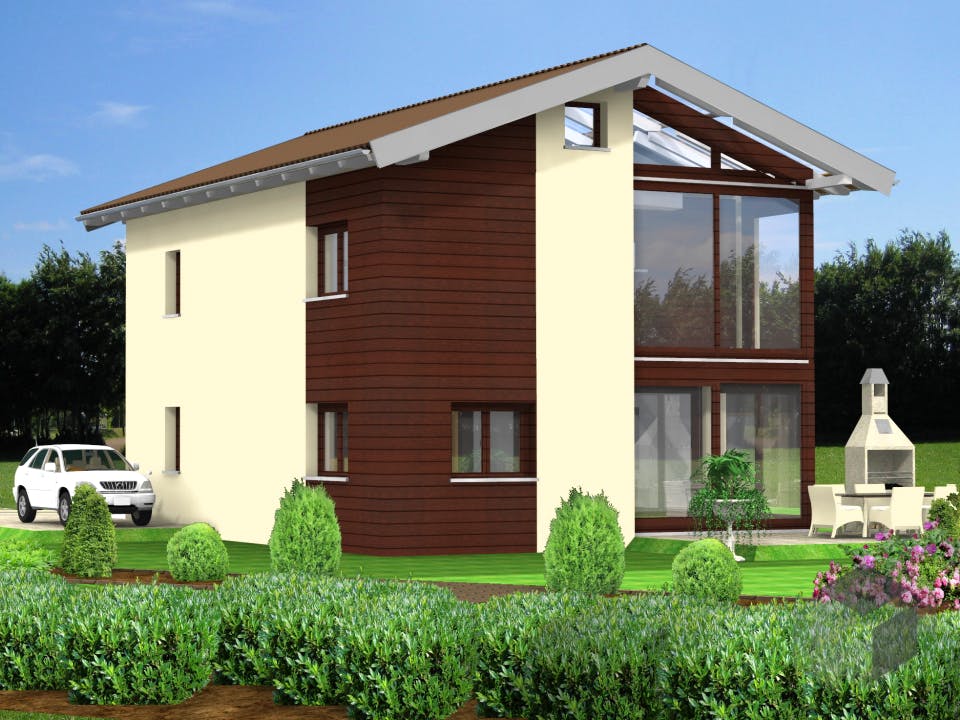 Planungsbeispiel 128H20 von Bio-Solar-Haus Außenansicht