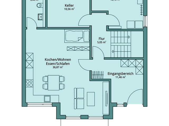 Fertighaus Haus 129 von TALBAU-Haus Schlüsselfertig ab 380501€, Satteldach-Klassiker Grundriss 1