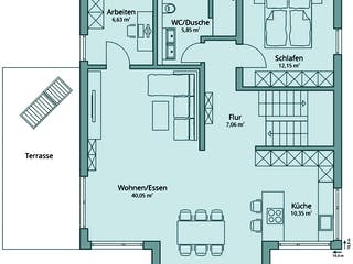 Fertighaus Haus 129 von TALBAU-Haus Schlüsselfertig ab 380501€, Satteldach-Klassiker Grundriss 2