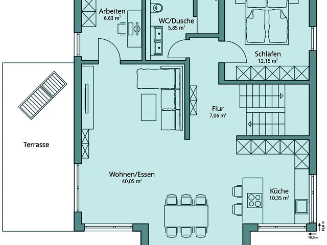 Fertighaus Haus 129 von TALBAU-Haus Schlüsselfertig ab 380501€, Satteldach-Klassiker Grundriss 2