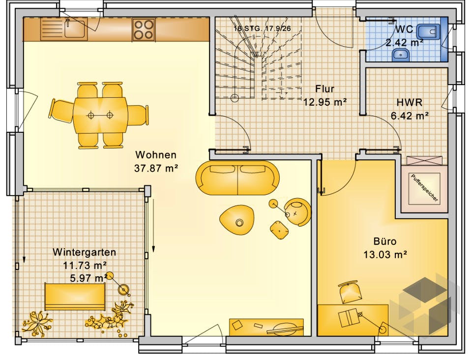 Planungsbeispiel 139H15 von Bio-Solar-Haus Grundriss