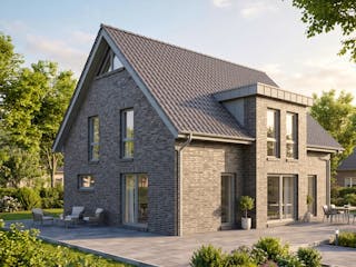 Massivhaus Friesengiebel 171 von AMR-Wohnbau Schlüsselfertig ab 352000€, Satteldach-Klassiker Außenansicht 1