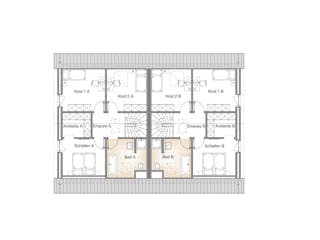 Massivhaus DOPPELHAUS 120 von Kähler Massivhaus Schlüsselfertig ab 306455€, Satteldach-Klassiker Grundriss 2
