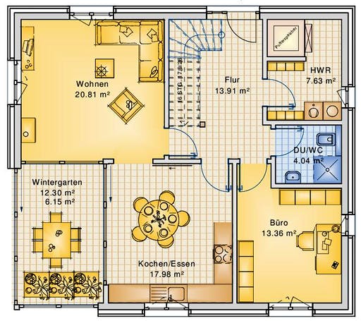 Bio-Solar-Haus - Planungsbeispiel 151H15 Floorplan 1