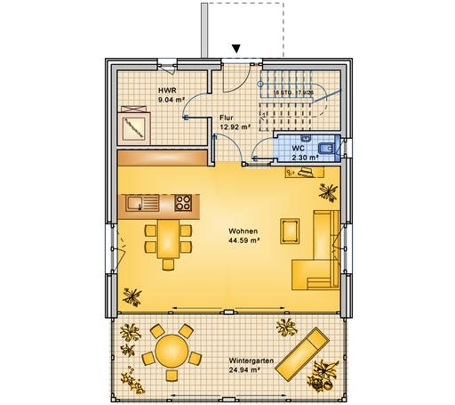 Bio-Solar-Haus - Planungsbeispiel 154H20 Floorplan 1