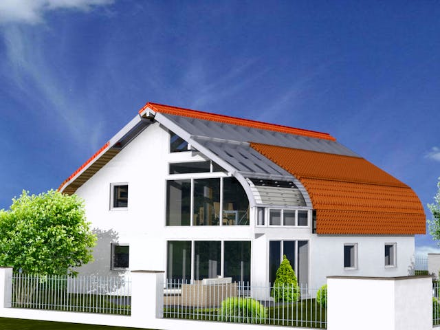 Fertighaus Planungsbeispiel 159SB20 von Bio-Solar-Haus Schlüsselfertig ab 428140€, Stadtvilla Außenansicht 1