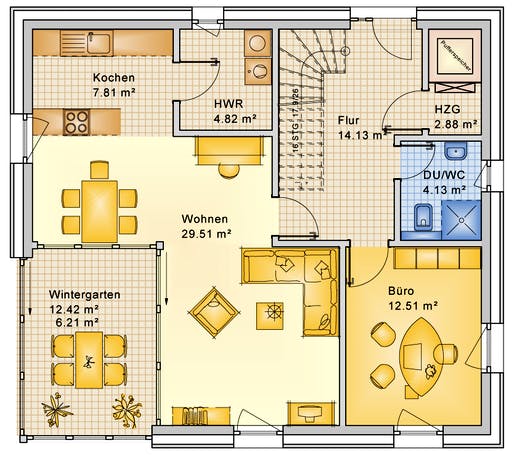 Bio-Solar-Haus - Planungsbeispiel 159SB20 Floorplan 1