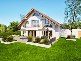Massivhaus Entwurf NB195 von FAVORIT Massivhaus, Satteldach-Klassiker Außenansicht 11