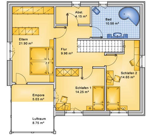 Fertighaus Planungsbeispiel 165H20 von Bio-Solar-Haus Schlüsselfertig ab 405086€, Satteldach-Klassiker Grundriss 2