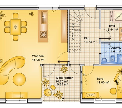 Bio-Solar-Haus - Planungsbeispiel 168H20 Floorplan 1