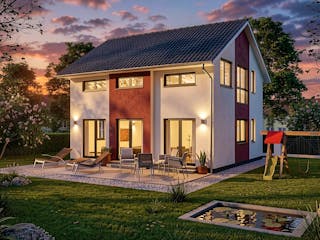 Massivhaus Wustrow von TIMOWA Massivhäuser Schlüsselfertig ab 275900€, Satteldach-Klassiker Außenansicht 2