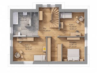Massivhaus Friesengiebel 164 von AMR-Wohnbau Schlüsselfertig ab 347000€, Satteldach-Klassiker Grundriss 2