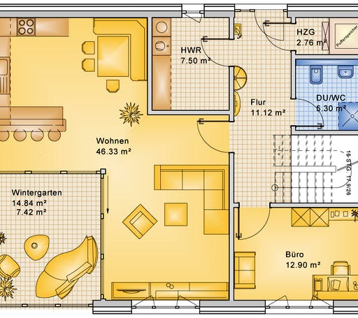 Bio-Solar-Haus - Planungsbeispiel 183H20 Floorplan