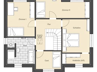 Massivhaus Stadtvilla 270 von BRALE Bau Schlüsselfertig ab 399500€, Stadtvilla Grundriss 2