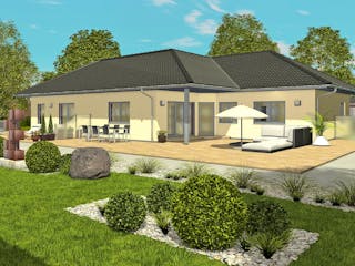 Massivhaus Wieck von TIMOWA Massivhäuser Schlüsselfertig ab 439900€, Bungalow Außenansicht 1